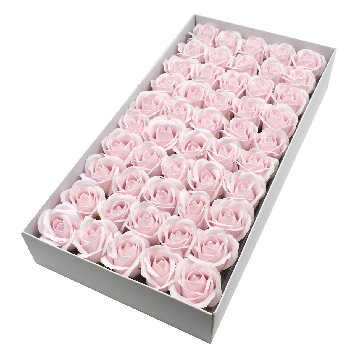 Set di 50 rose di sapone profumate, tocco reale, rosa pallido 