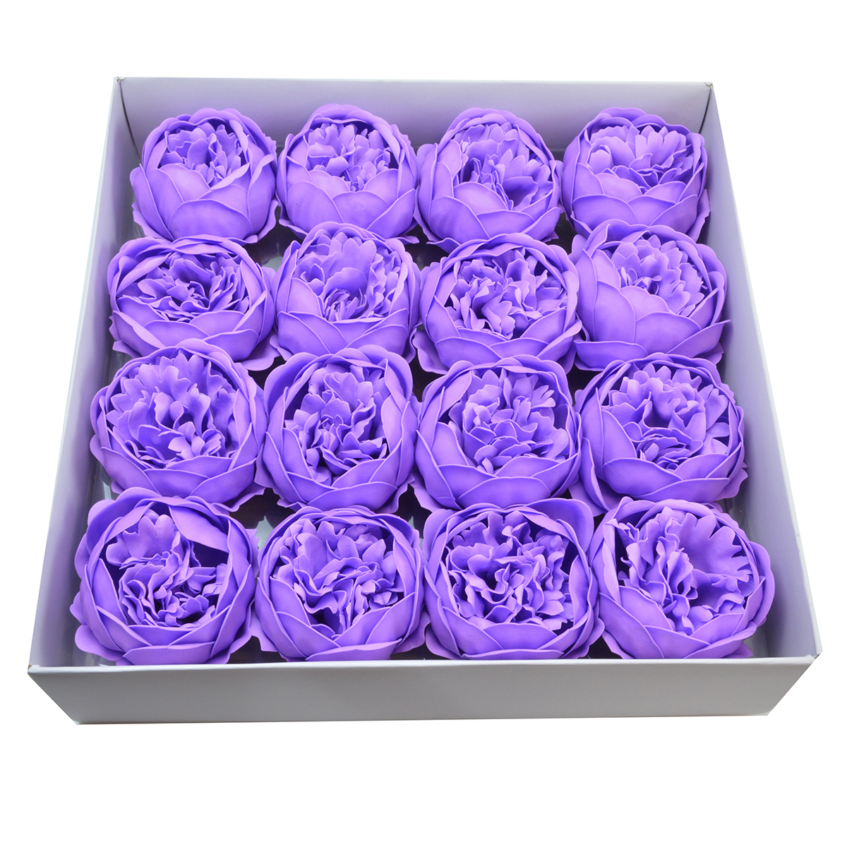 Set 16buc bujori mari de sapun parfumati atingere reala lila