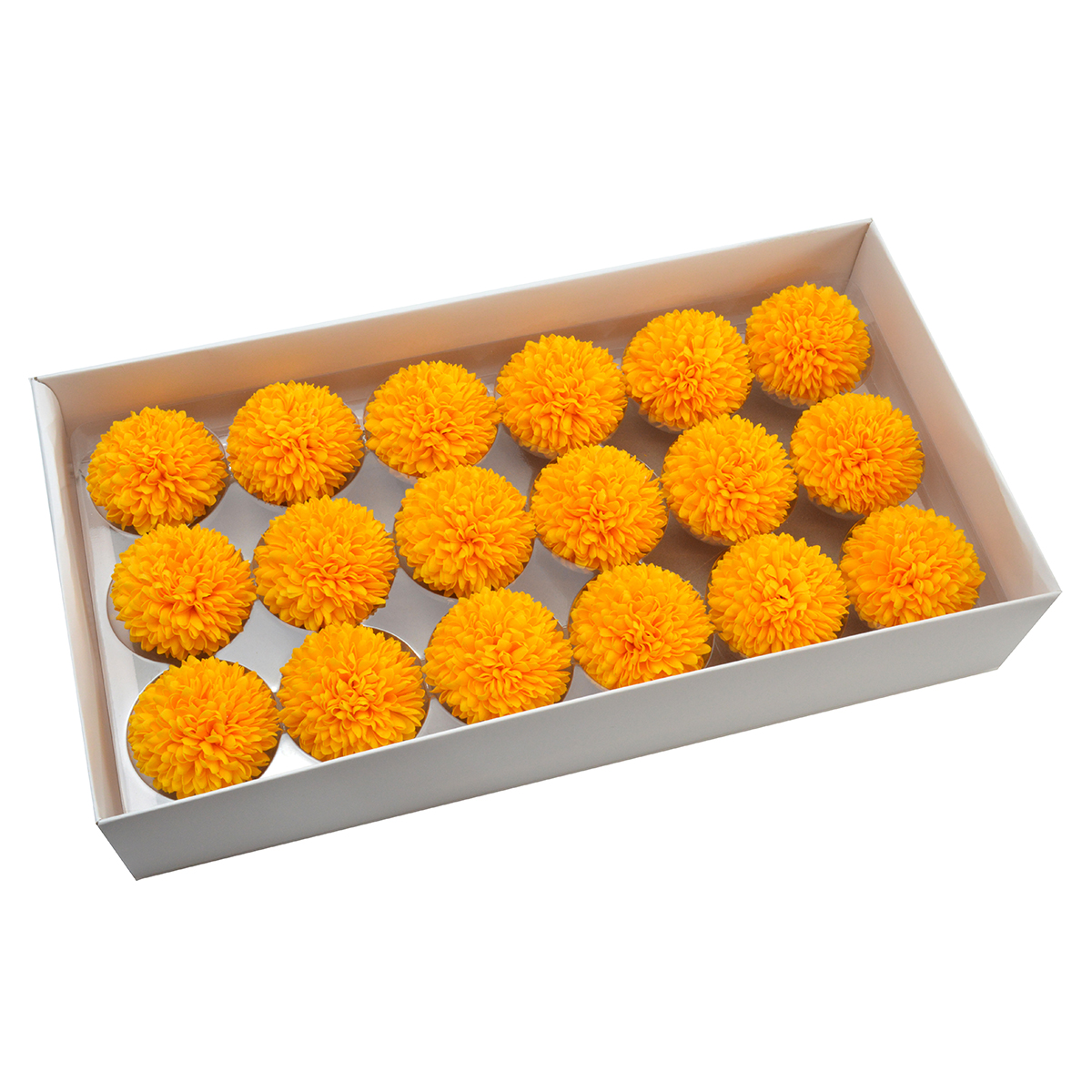 Set 18buc crizanteme de sapun parfumate atingere reala orange 37-8
