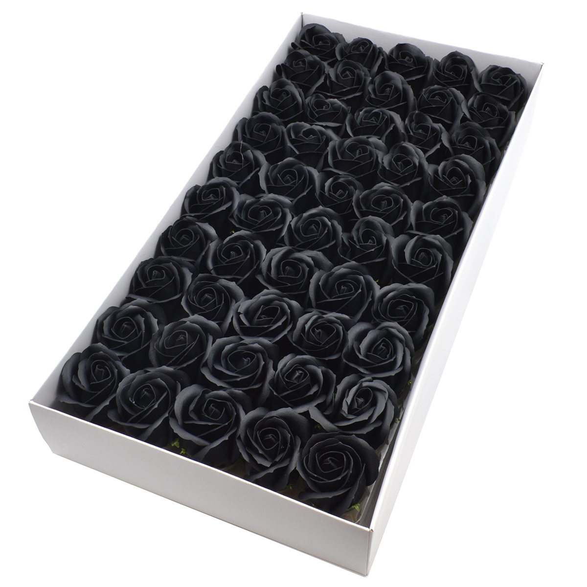 Set 50 trandafiri sapun parfumati, atingere reala, negru