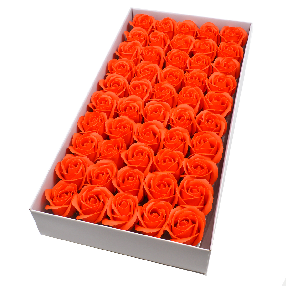 Set 50 trandafiri sapun parfumati, atingere reala, orange AFO