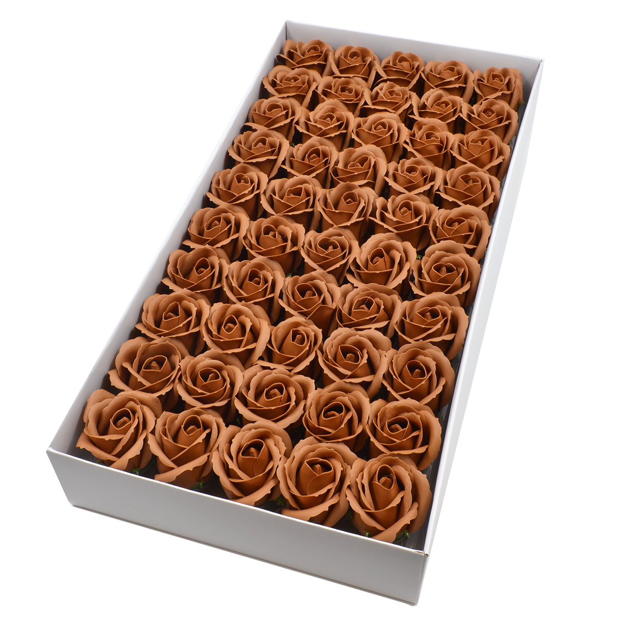 Set 50 trandafiri sapun parfumati, atingere reala, cappuccino AFO