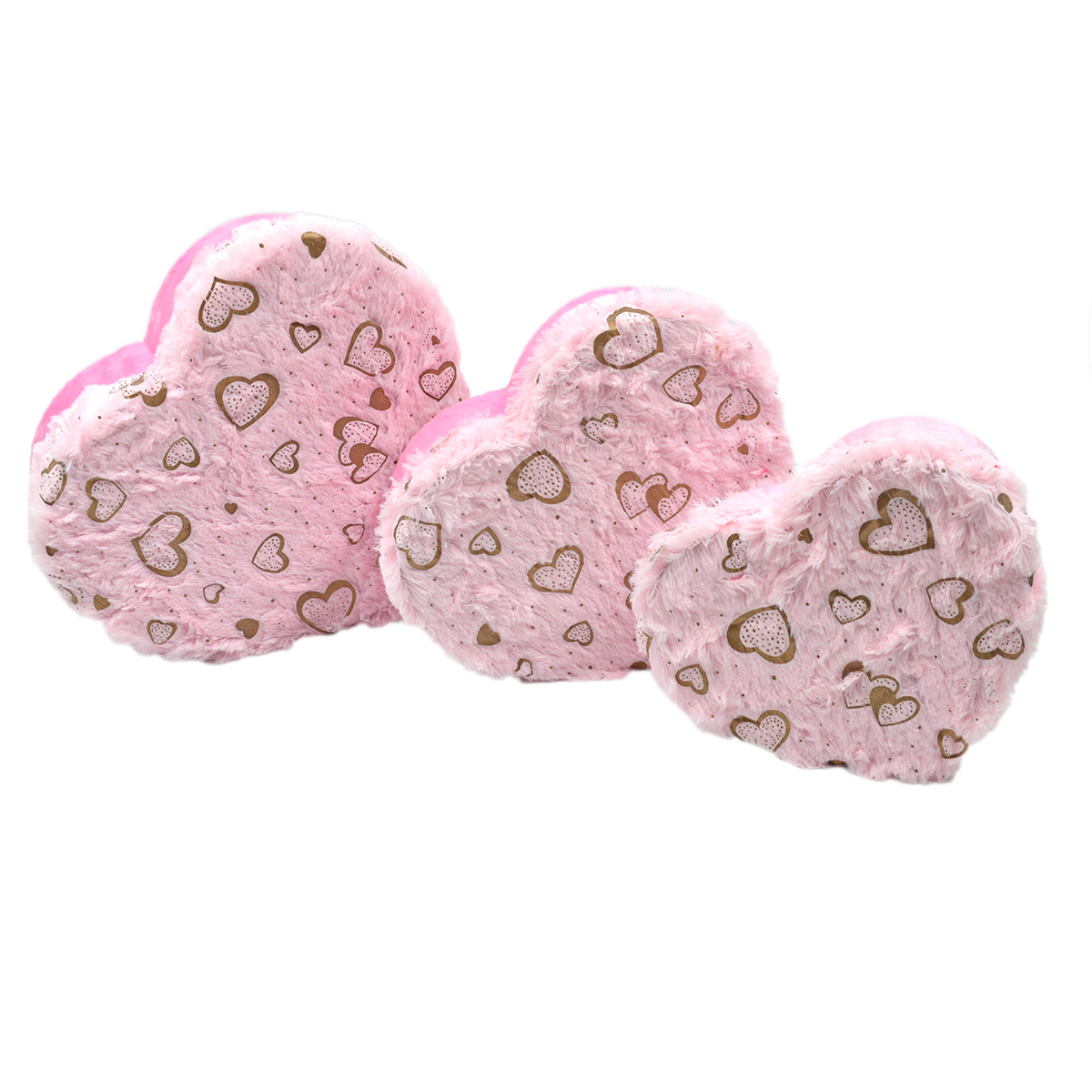 Set 3 cutii inima cu puf roz AFO