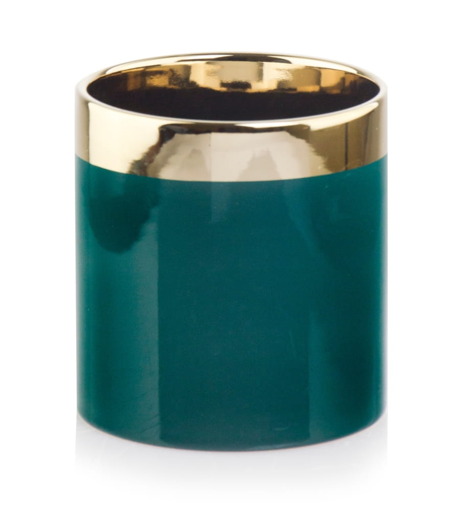 Ghiveci ceramica cilindric gold 13x14cm