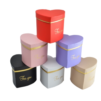 Set 6 cutii inima 9cm culori mixte AFO
