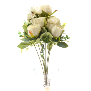 Buchet 7 trandafiri upper class alb