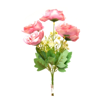 Buchet artificial trandafir rhodos roze
