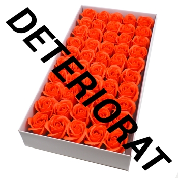 Set 50 trandafiri sapun parfumati, atingere reala, orange AFO DETERIORAT