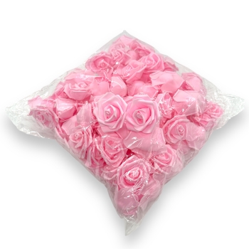 Set 100 Trandafiri Spuma 6cm Roz