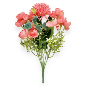 Buchet 6 Fire Mixte Ranunculus-Hortensie-Crizantema Somon