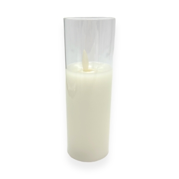 Lumanare LED pahar sticla transparent 6.5x18.5cm