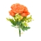Buchet trandafir austin portocaliu cu buxus alb