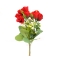 Buchet 5 fire trandafir Rosideea glixia si eucalipt rosu