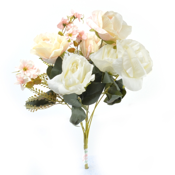 Buchet 6 Trandafiri alb cu frez