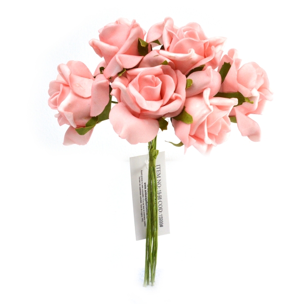 Flori Trandafiri din Spuma set 6 roz deschis AFO