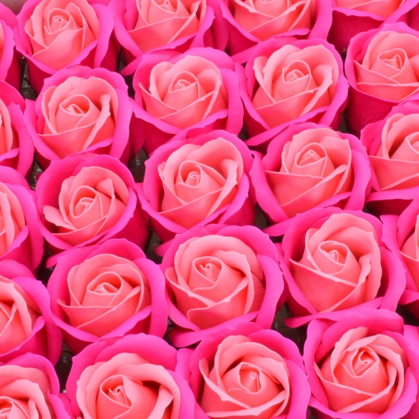 Set 50 trandafiri sapun parfumati atingere reala DUO siclam roz C23-54 afo