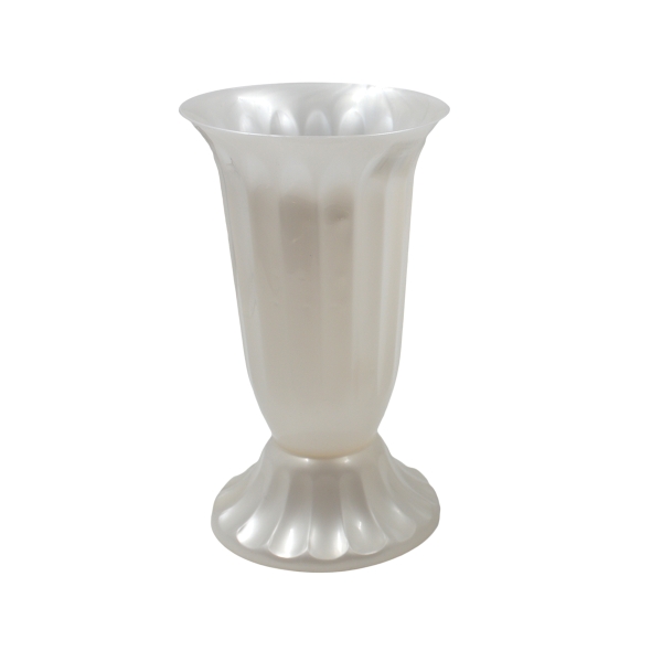 Vaza plastic mica 14x24 cm alb perlat