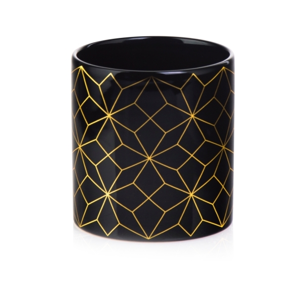 Ghiveci ceramica negru gold lines