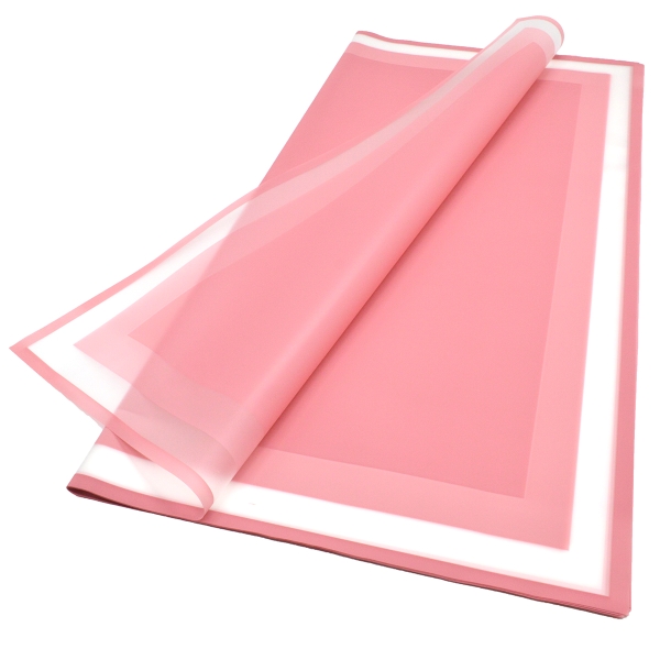 Celofan semitransparent bordura roze