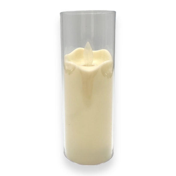 Lumanare LED pahar sticla transparent 14.5x5cm