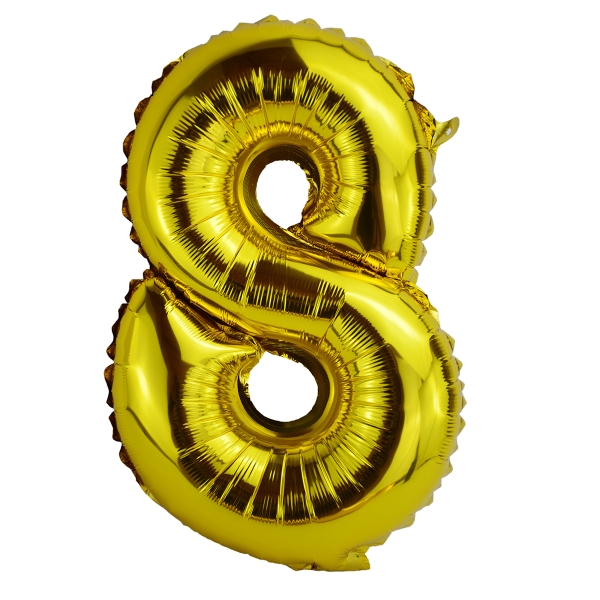 Balon Folie 35cm Cifra 8 - Auriu