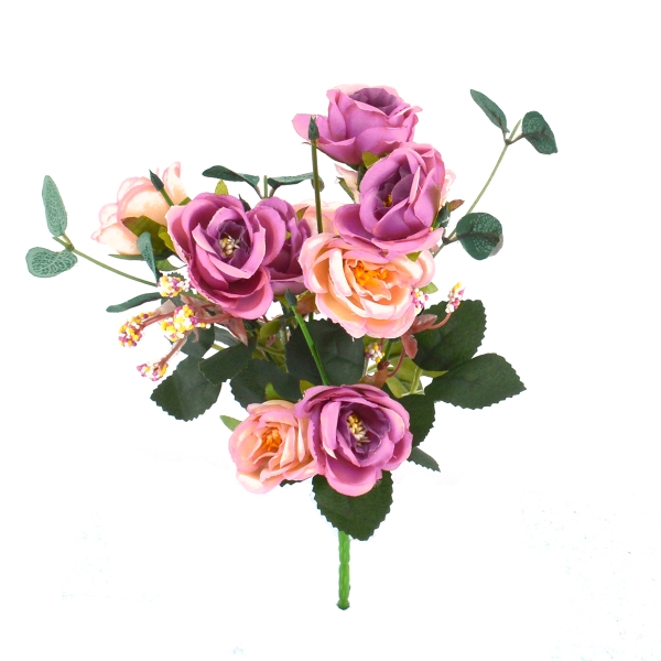 Mini Buchet 10 Trandafiri Liliac cu Roze